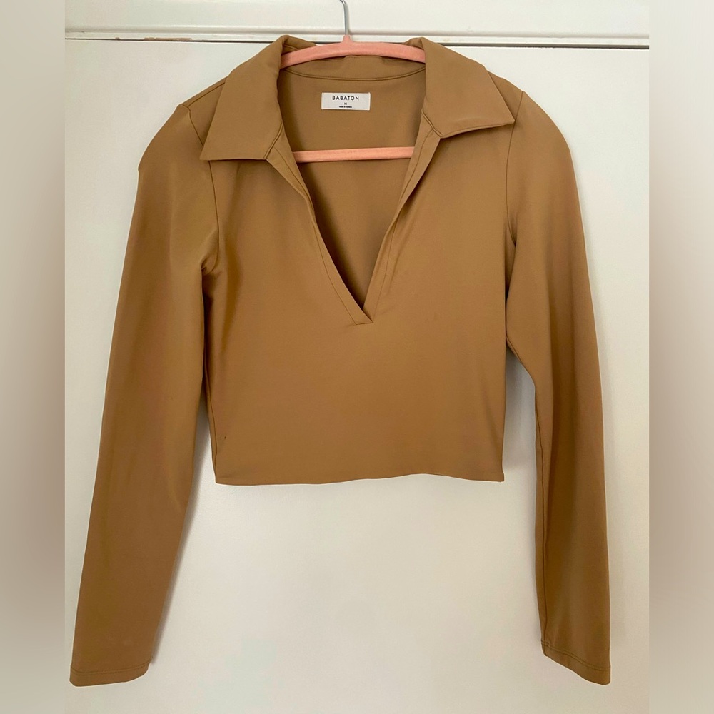 Aritzia Babaton Contour Polo Long Sleeve shirt